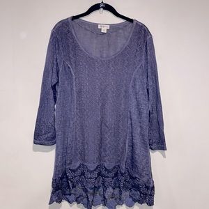 Laced Hem Style & Co Purple Tunic Size 1X EUC